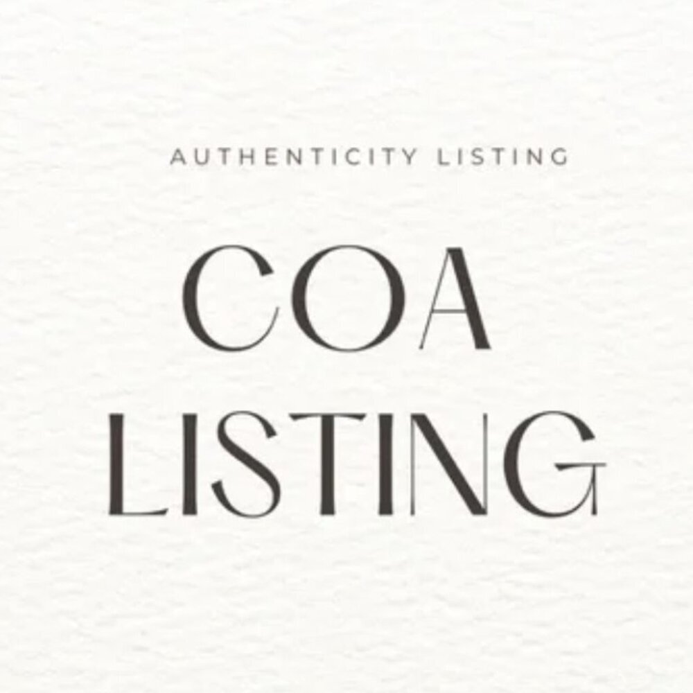 Certificate Of Authenticity Listing